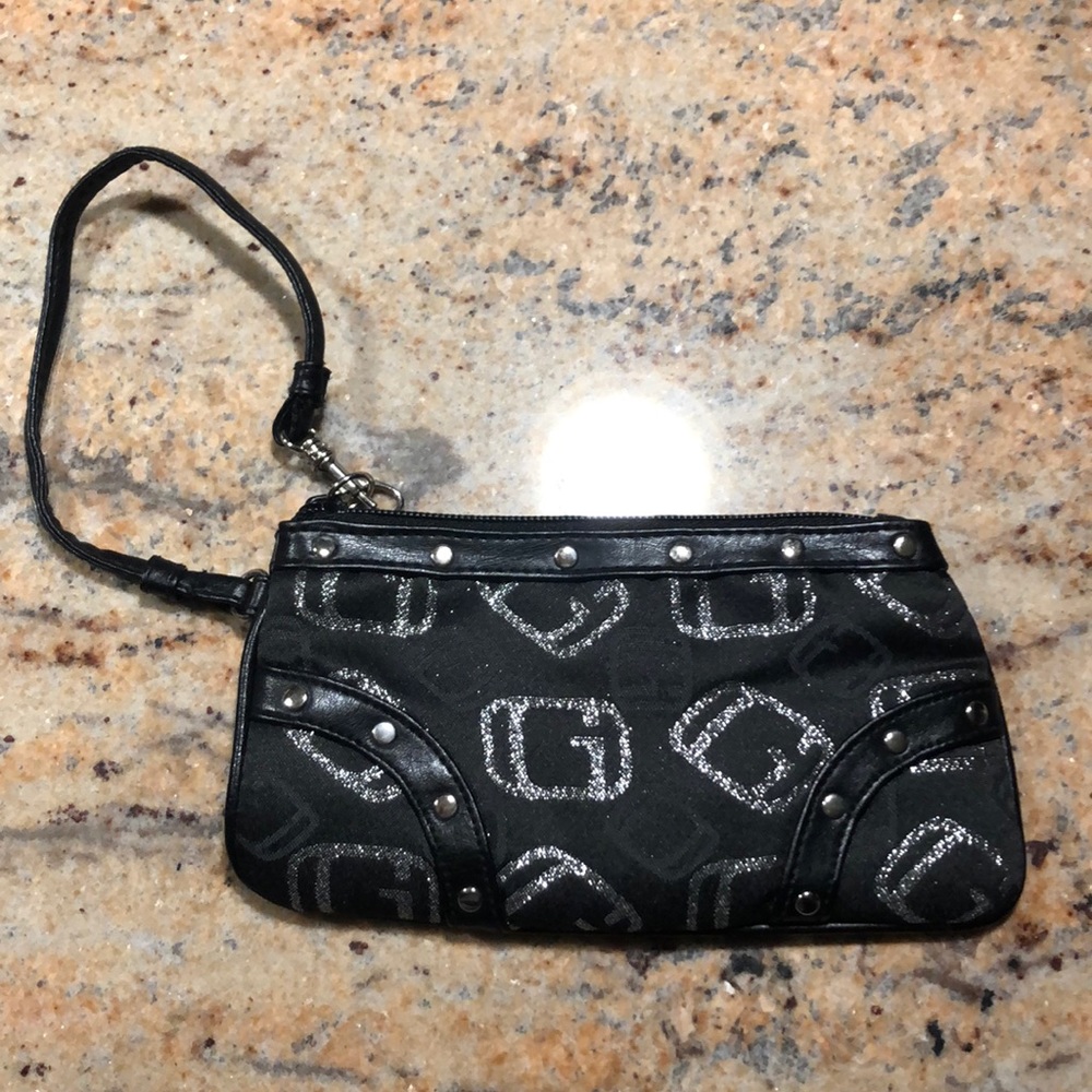 Silver and Black Wristlet